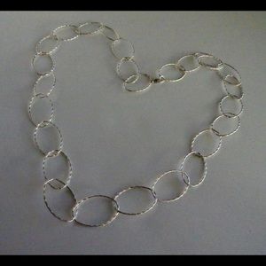 Sterling silver large loop necklace